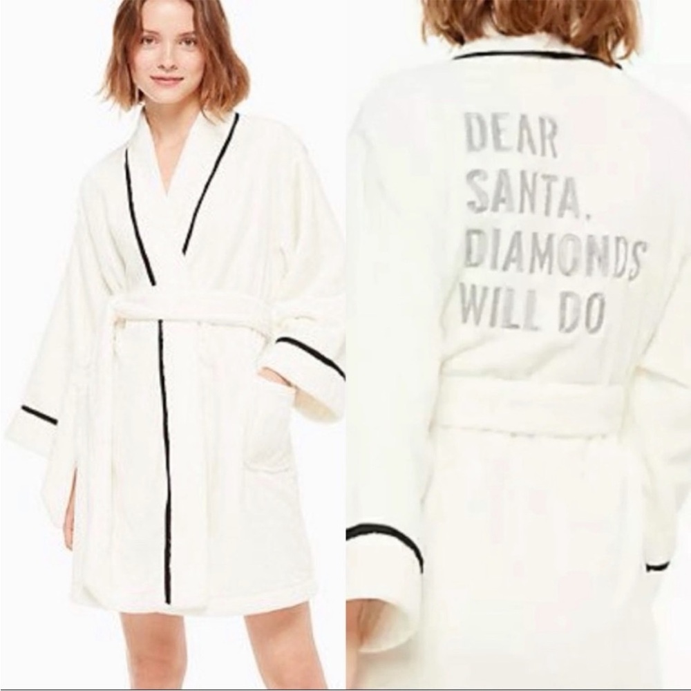 White Dear Santa Diamonds Robe - Picture 2 of 8
